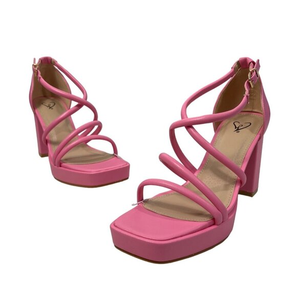 Windsor Women's April Pink Squared Toe High Heels Sz 7.5 - NWB - Picture 1 of 9